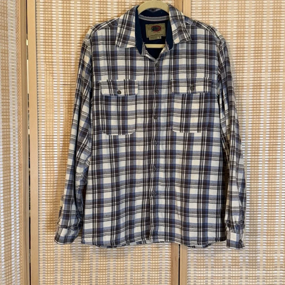 Boston Traders Men's L Fleece Lined Button Up Shirt Jacket Shacket Western Ranch